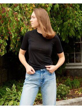 Toteme Thin Cashmere Modal Tee Black M